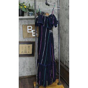 Derek Lam Io Crosby Womens Wrap String Shoulder Maxi Dress Blue Multi 4